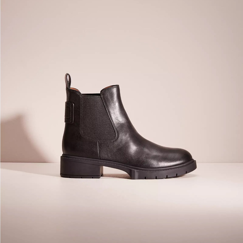 Coach Lyden Leather Bootie in Black - size 9